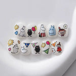 sticker adhésif ongle moomin dessins animés personnages ballons coeurs fleurs