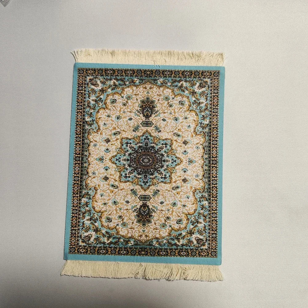 tapis souris motif fleurs persan classique caoutchouc antidérapant informatique bleu
