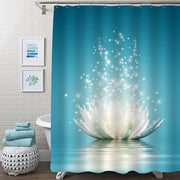 Rideau de douche floral asiatique en polyester - Décoration spa pour salle de bain - Ombre Interieur
