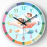 horloge murale dessin animé quartz aiguille enfantin vaisseau spatial blanc mural