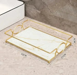 étagère murale adhésive or marbre moderne panneau verre métal cosmétique minimaliste