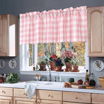 rideau rose carreaux opacité classique fenêtre moderne decoration blanc polyester accessoires