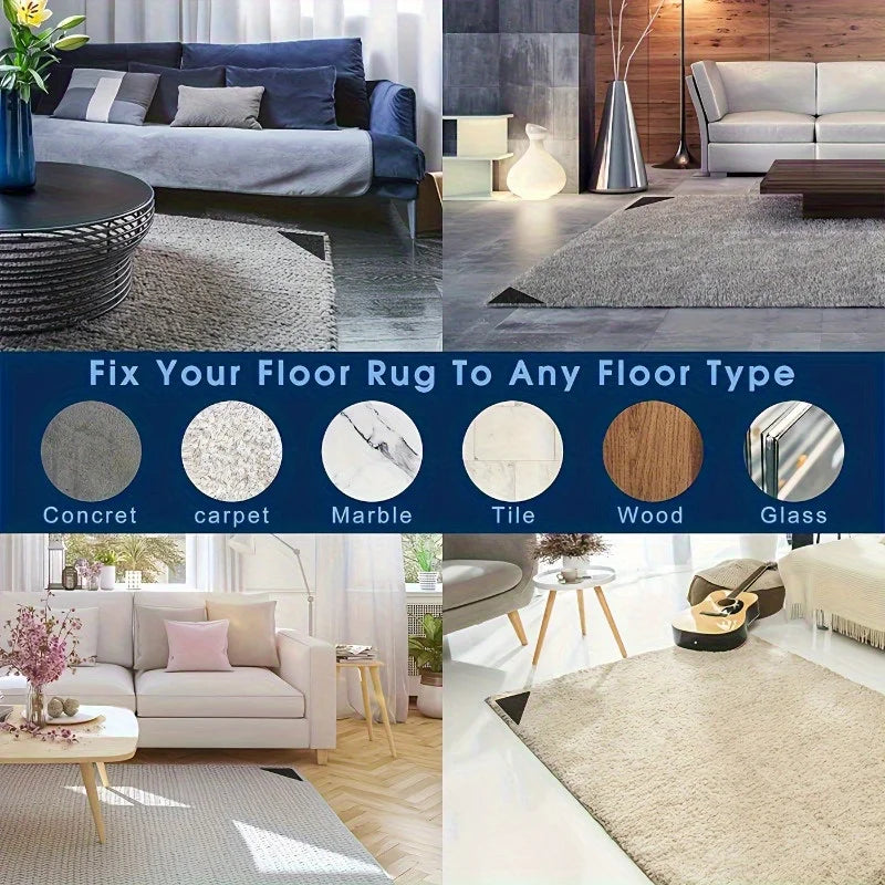 tapis d'angle gris clair texture moelleuse adhésif double face moderne fixations papier protecteur film