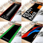 tapis sol garage moto antidérapant motif carreaux sport moderne noir rouge bleu vert