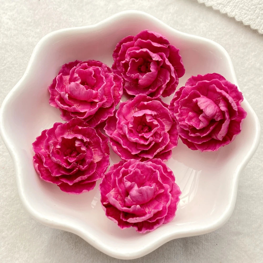 fleurs artificielles rose rouge jaune bleu violet blanches relief décor scrapbooking bricolage artisanat
