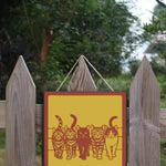 grille motifs chatons blanc moderne décoration murale bois 30cm 30cm bricolage