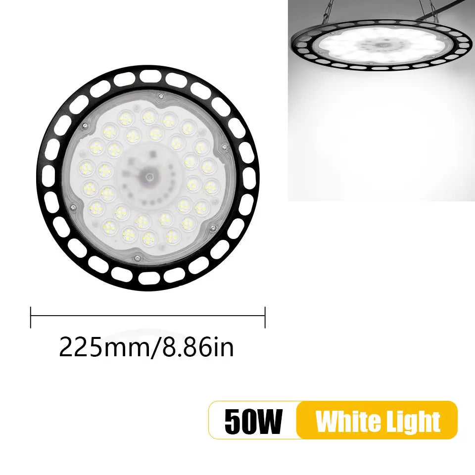 lampe led ufo haute baie super lumineuse blanc moderne atelier garage industrielle 220v ul