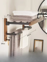 étagères salle bain modernes rustiques bois aluminium non perforées installer murales serviettes brosse dents