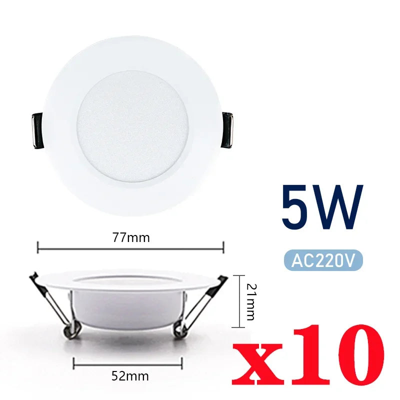 spots led blancs 3w 5w 7w 9w 12w 15w cold warm white modernes clips