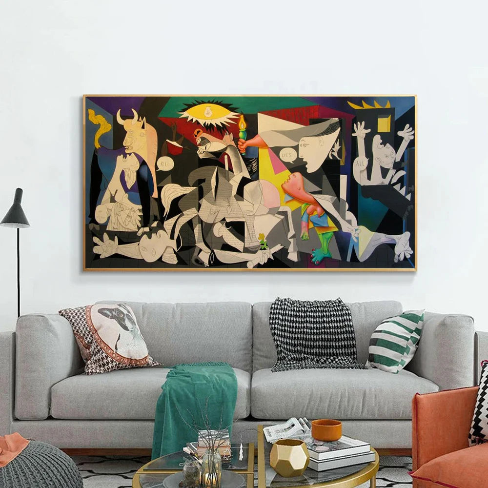 toile abstraite Picasso composition humaine moderne décoration chambre salon impression haute définition