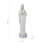 statue religieuse madone céramique bleu clair blanc doré details sculptés classique