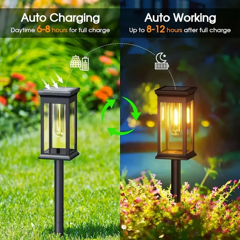 lumière solaire jardin auto allumage 6v transparente moderne noire piquetextérieur