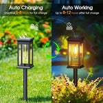 lumière solaire jardin auto allumage 6v transparente moderne noire piquetextérieur
