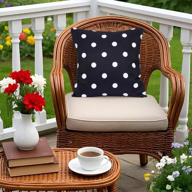 coussins décoratifs vert clair noir points blancs moderne 45cm 45cm polyester coton