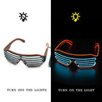 lunettes lumineuses led bleu rose lignes horizontales modernes élastiques événements halloween noël anniversaire