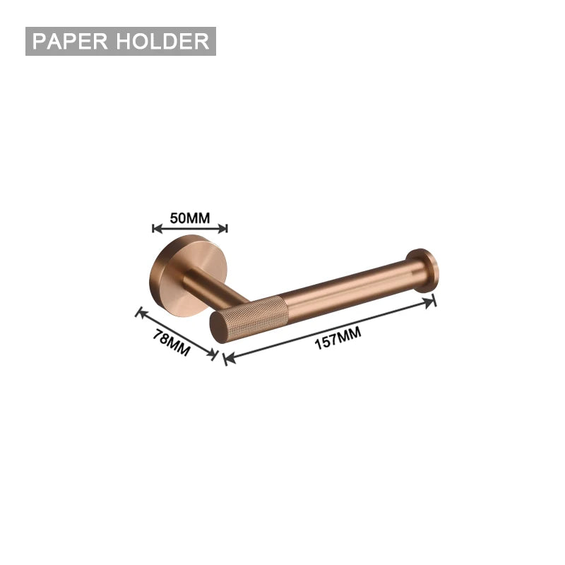 accessoires salle bain or rose moderne porte serviettes savon verre téléphone double rangée