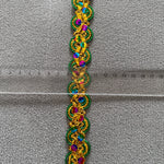 rubans décoratifs dentelle polyester mariage argent or vert motif géométrique classique adhésif