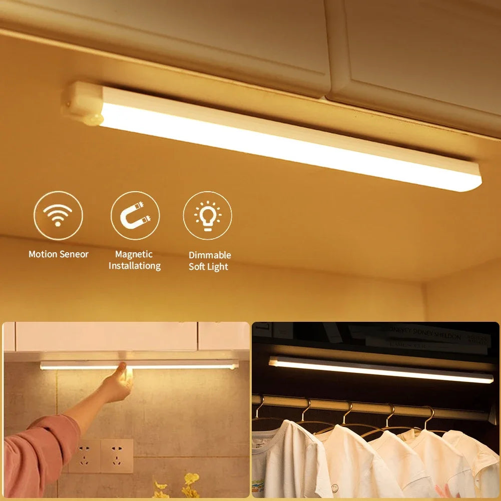 lampe led aimantée détecteur mouvement blanc moderne veilleuse cuisine chambre