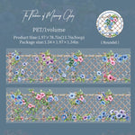 ruban decoratif transparent fleurs vigne vintage floral adhésif naturel blanc marron bleu rose vert