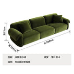 canapé vert olive moderne tissu uni bois coussins décoratifs sectionnel français minimaliste