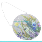 porte clés fleurs séchées multicolore chaîne métal moderne décoratif transparent