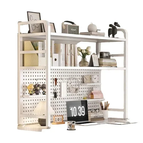 étagère murale moderne blanc perforée adhésive support tablettes crochets boîte crayons lampe horloge vase
