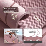 tapis yoga rose poudré violet alvéoles hexagonales guide postures sac transport sangles