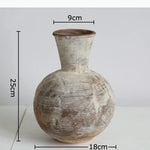 vases marron gris blanc texture marbrée artisanal rustique vase table nouveau classique post moderne