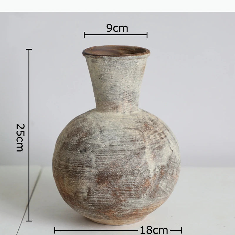 vases marron gris blanc texture marbrée artisanal rustique vase table nouveau classique post moderne