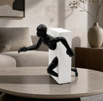 sculpture résine moderne homme mouvement noir blanc minimaliste intérieur contemporain decoration