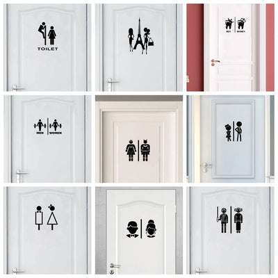 Autocollant mural avion pour WC en vinyle mat couleur rose rouge