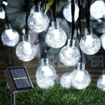 guirlande lumineuse solaire multicolore moderne texture granulée fixation panneau solaire