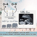 cadre photo blanc éléphants découpés moderne compte rebours semaines femmes enceintes decoration pépinière