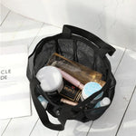 sac toilettage polyestère filet transparent noir rose turquoise multifonction salle bain voyage camping