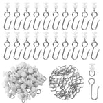 crochets rideau argentés modernes adhésifs 50pcs 35cmx15cm anneaux suspension 4cm