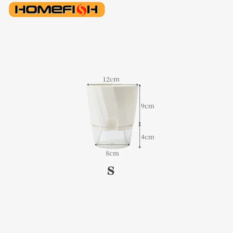 jardinière autoarrosage transparente moderne pot plissé hydroponique plante verte minimaliste