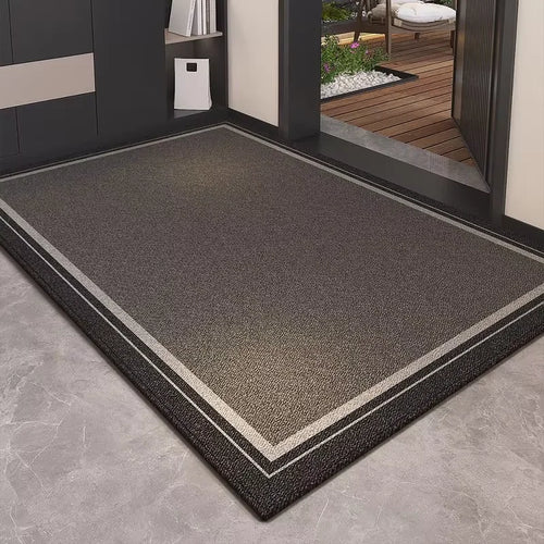 tapis porte intérieur gris beige moderne antidérapant absorbant laine motif géométrique maison