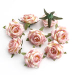 fleurs artificielles roses bouquet blanc rose violet 10 pièces décoration mariage