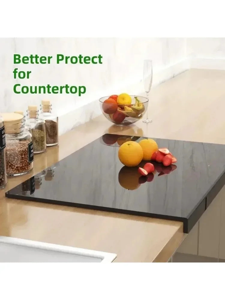 protège plan travail cuisine moderne noir facile nettoyer durable respectueux environnement bloc hachage
