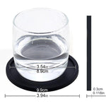 coasters silicone noirs modernes respectueux environnement diamètre 8.9cm hauteur 9.9cm épaisseur 0.3cm