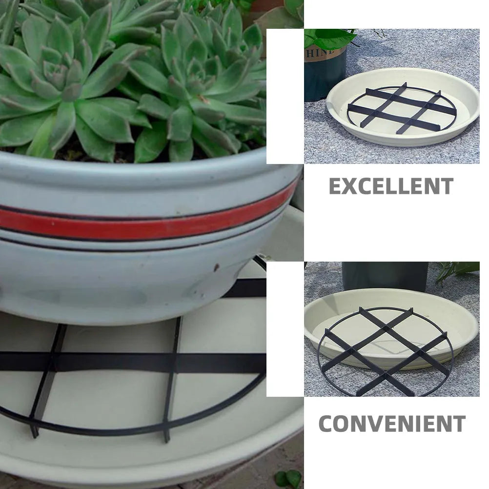 supports pots plastique grille circulation air extérieur noir blanc vert