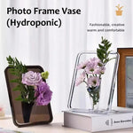 vase transparent moderne photo frame hydroponique minimaliste couleurs rose violet marron
