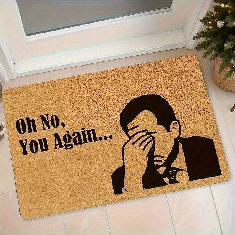 tapis d'entrée moderne marron clair motif homme face cachée antidérapant résistant décoloration 40x60cm 50x80cm