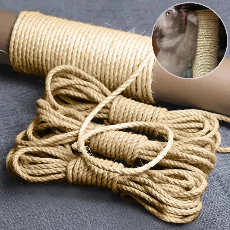 corde gratter chats texture naturelle fibres apparentes rustique marron clair jouet protéger meubles accessoris