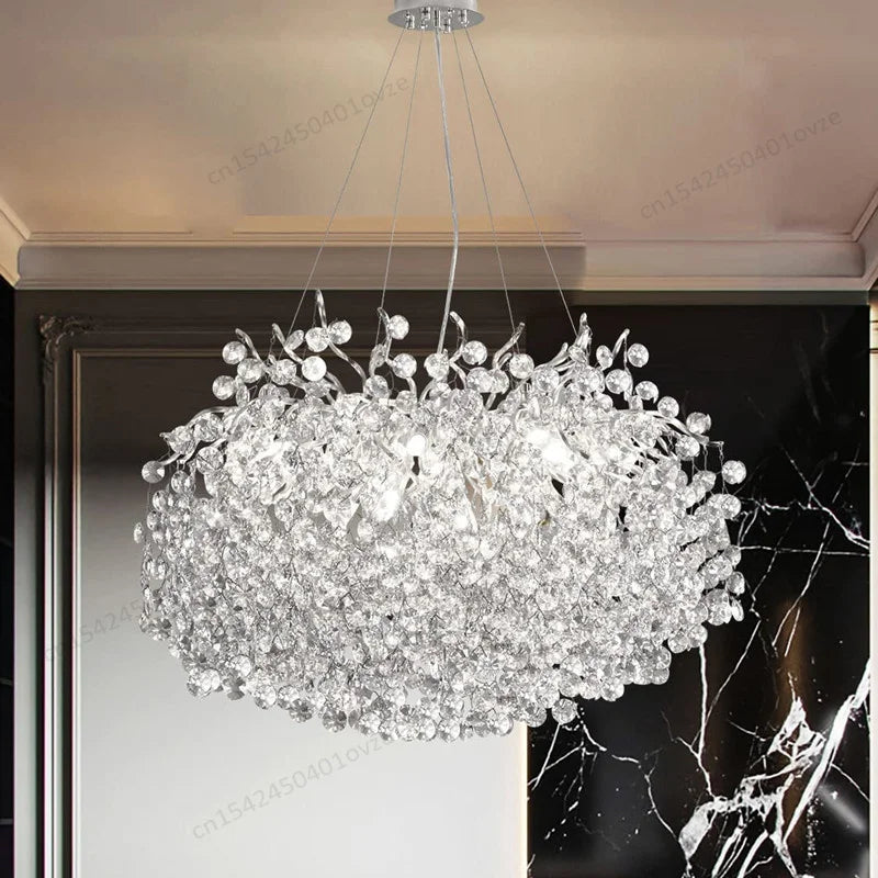 suspension lumineuse moderne or transparent branches ampoules led 120cm moderne élégant