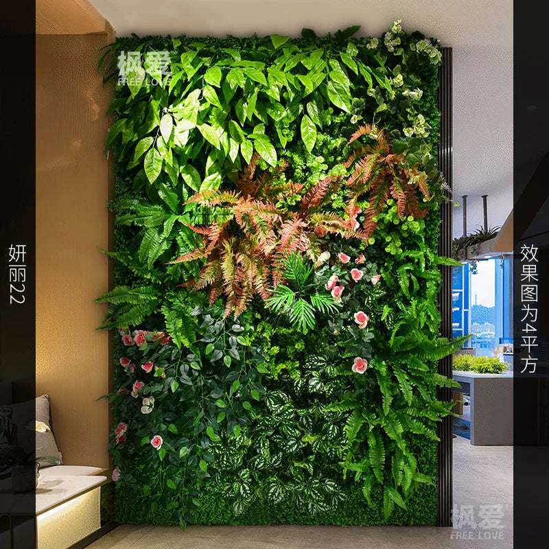 décoration intérieure mur végétal artificiel feuilles fleurs moderne naturel extérieur accroché vert blanc rouge