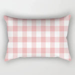 taie d'oreiller rectangulaire rose blanc doré motif géométrique moderne lit chambre décoration maison