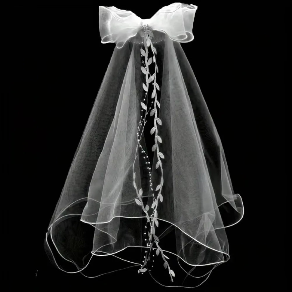 voile mariée blanc dentelle rubans classique romantique bride tulle gaze headpiece