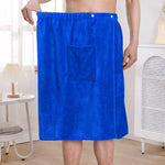 serviette bain velours épais bleu roi moderne élastique poche absorbante maison toilette plage