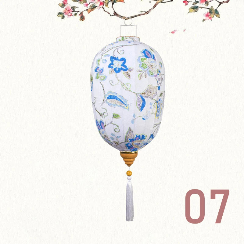 lanternes chinoises traditionnelles multicolores fleurs opaques tassel fêtes nouvelles années